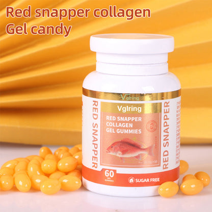 Vglring Silk Fish Collagen Gel Candy Sugar Free Supplemental Collagen Peptide Softgels 0.72g*60 softgels